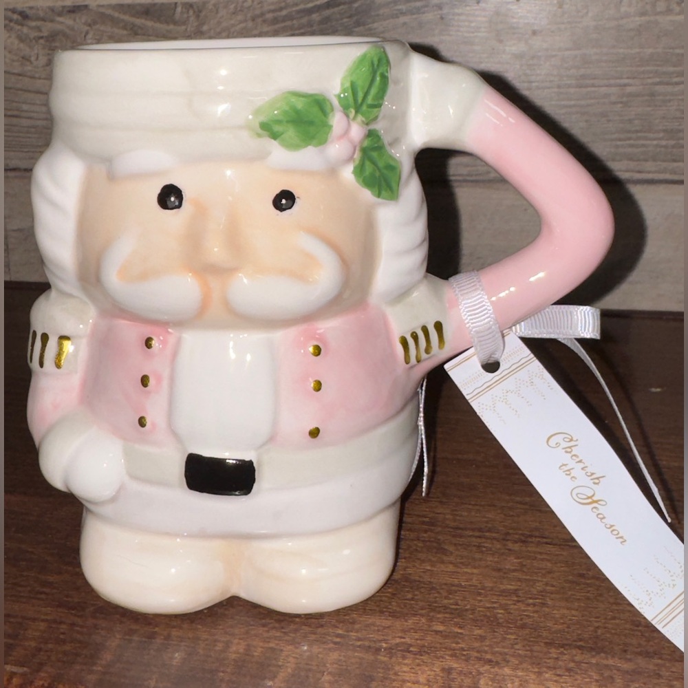 Super Cute 🥰 Pastel Pink Christmas Nutcracker Ceramic Mug - New